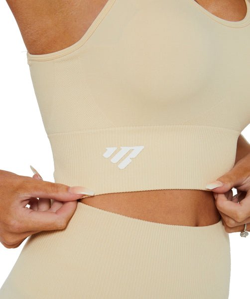 Luxe Seamless Sports Bra (Latte) by OneMoreRep - Nutrition Warehouse