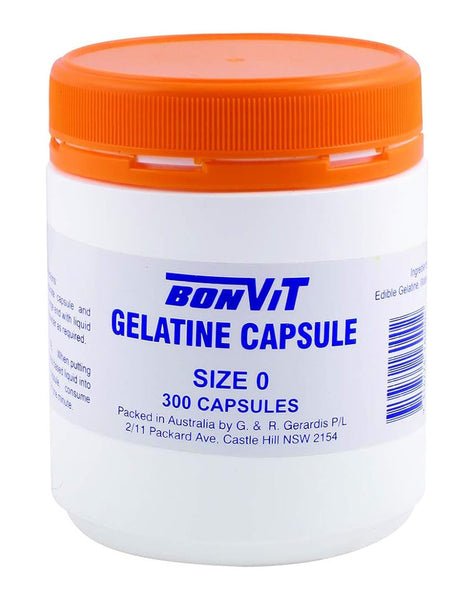 Gelatine Capsules (Size 0) by Bonvit - Nutrition Warehouse