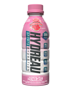 500ml EHPlabs HYDREAU electrolyte drink, green bottle with Kiwi Strawberry flavour and zero sugar claim