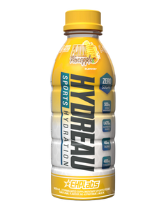 500ml EHPlabs HYDREAU electrolyte drink, green bottle with Kiwi Strawberry flavour and zero sugar claim
