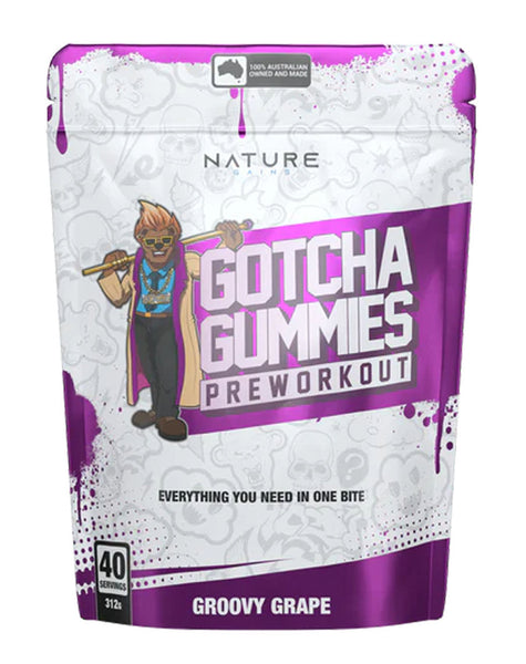 Gotcha Pre-Workout Gummies By Nature Gains Labs - Nutrition Warehouse
