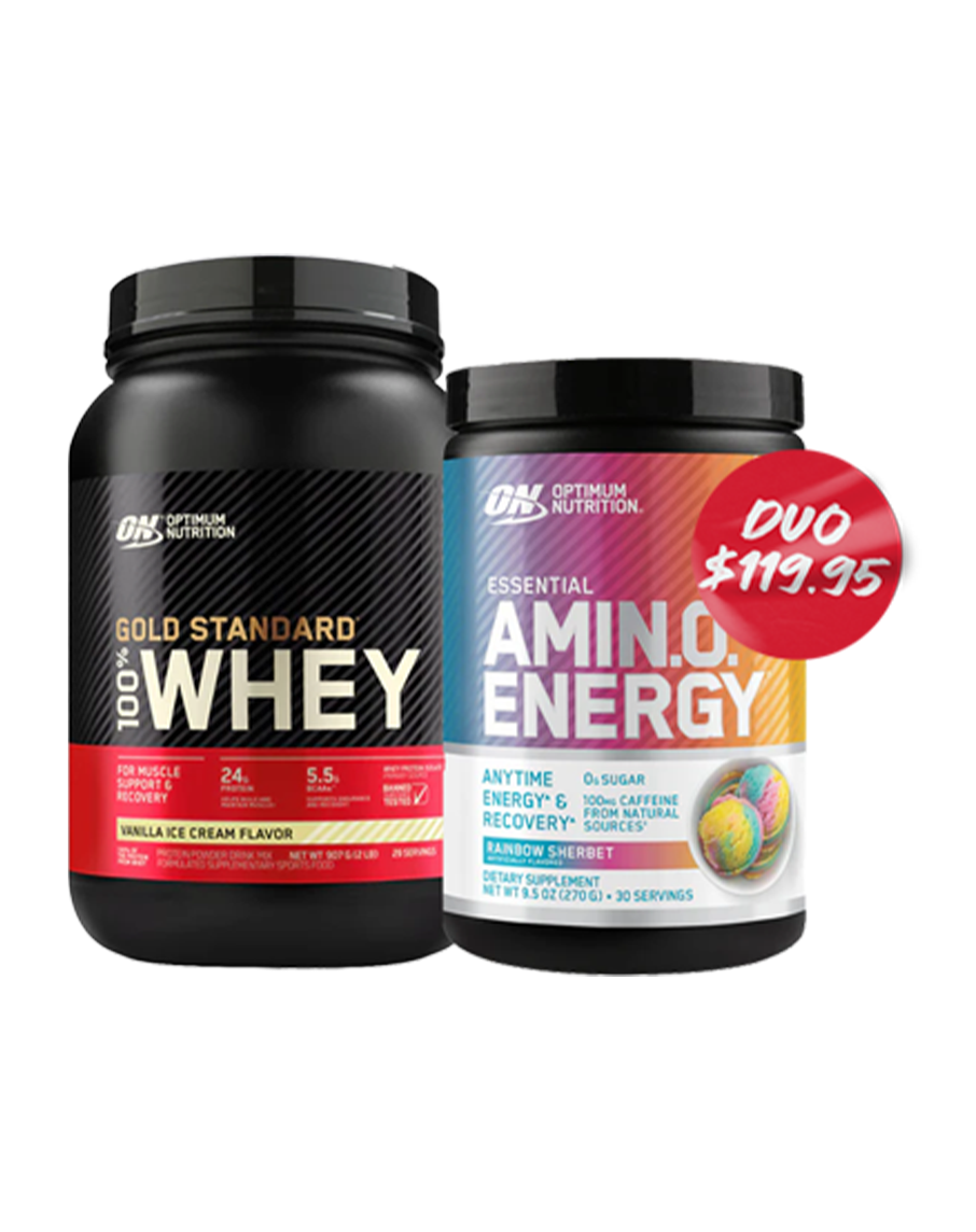 Gold Standard 100% Whey + Amin.o. Energy Pack by Optimum Nutrition Feature Image