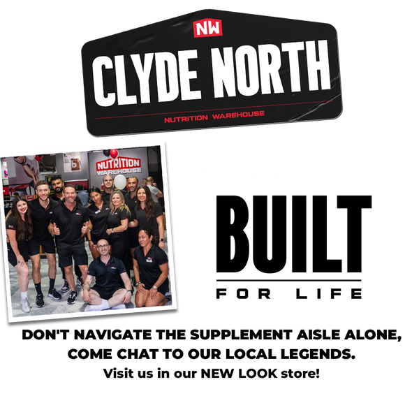 Clyde North Store Opening. Banner featuring store staff and opening details.
