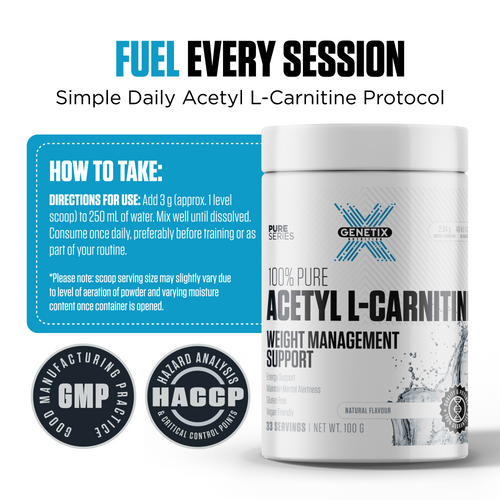 100% Pure Acetyl L-Carnitine by Genetix Nutrition Essentials - Nutrition Warehouse 100% Pure Acetyl L-Carnitine by Genetix Nutrition Essentials - Nutrition Warehouse