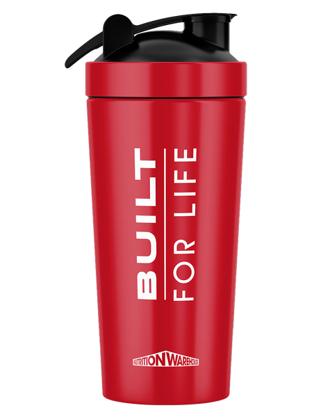 Built For Life Stainless Steel Shaker (Red) by Nutrition Warehouse ...