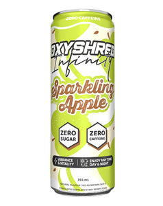 OxyShred Infinity Strawberry Sunrise – 355mL energy drink with zero caffeine and sugar, in a white and pink can