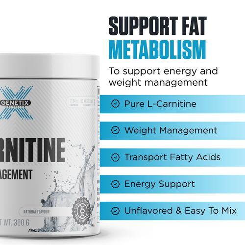 acetyl l carnitine 750 100% Pure L-Carnitine by Genetix Nutrition Essentials