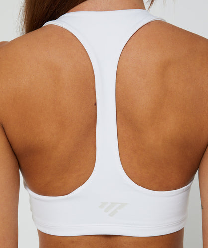 Force T Back Sports Bra White by OneMoreRep Nutrition Warehouse